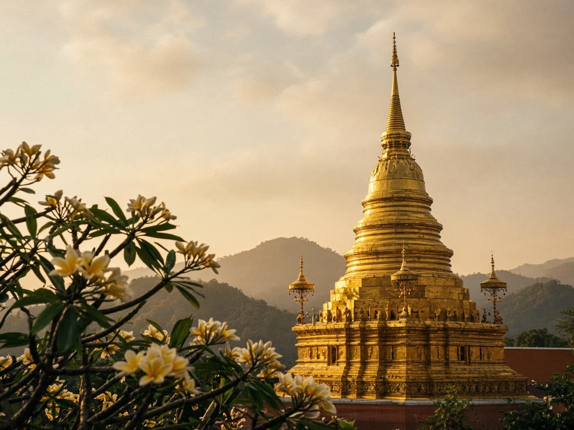 The golden chedi of Wat Phra That Doi Suthep above Chiang Mai